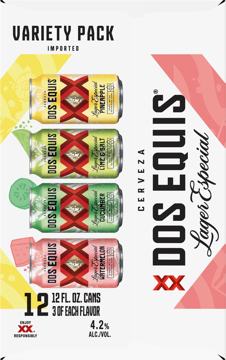 slide 3 of 6, Dos Equis Lager Especial Assorted Beer Variety Pack 12 - 12 fl oz Cans, per lb