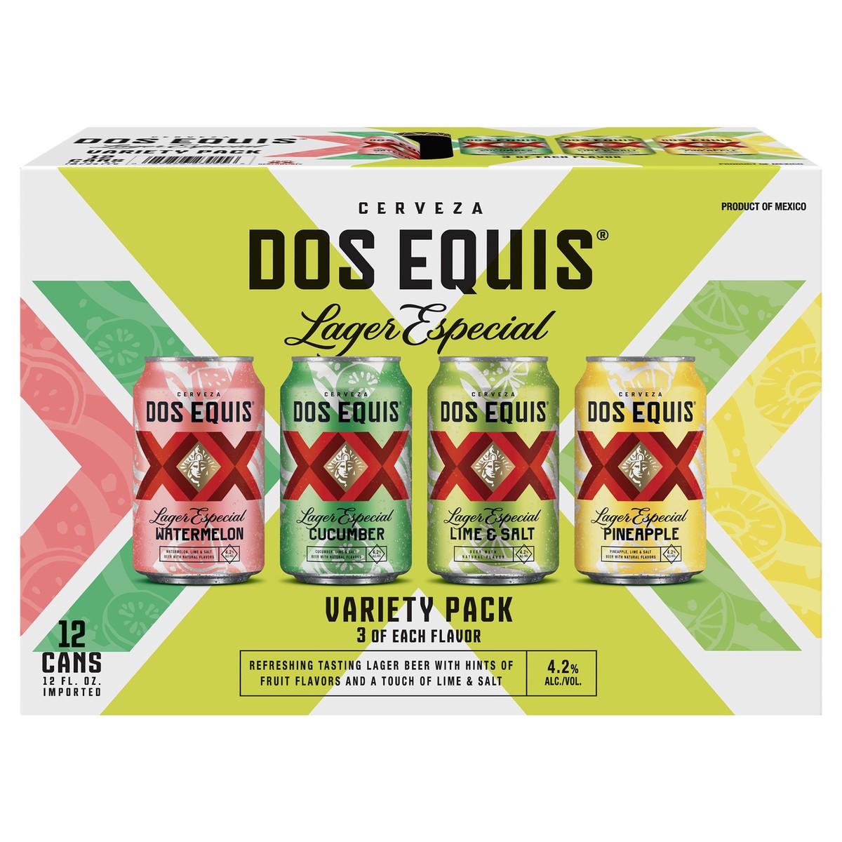 slide 1 of 6, Dos Equis Lager Especial Assorted Beer Variety Pack 12 - 12 fl oz Cans, per lb