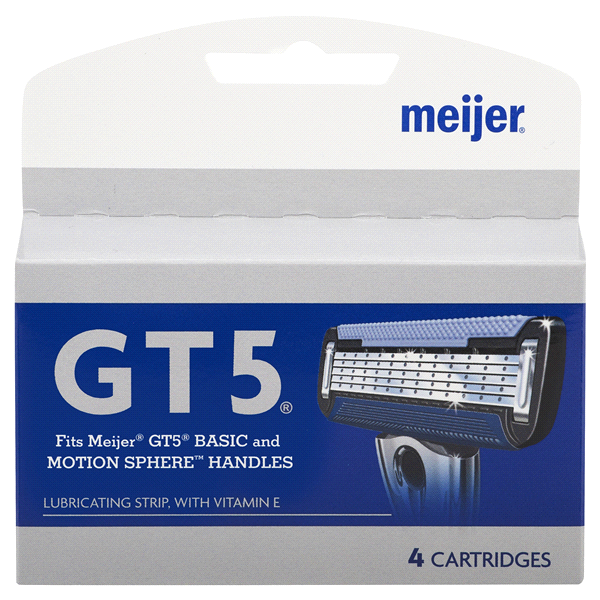 slide 1 of 2, Meijer GT5 5 Blade Cartridge, 4 ct