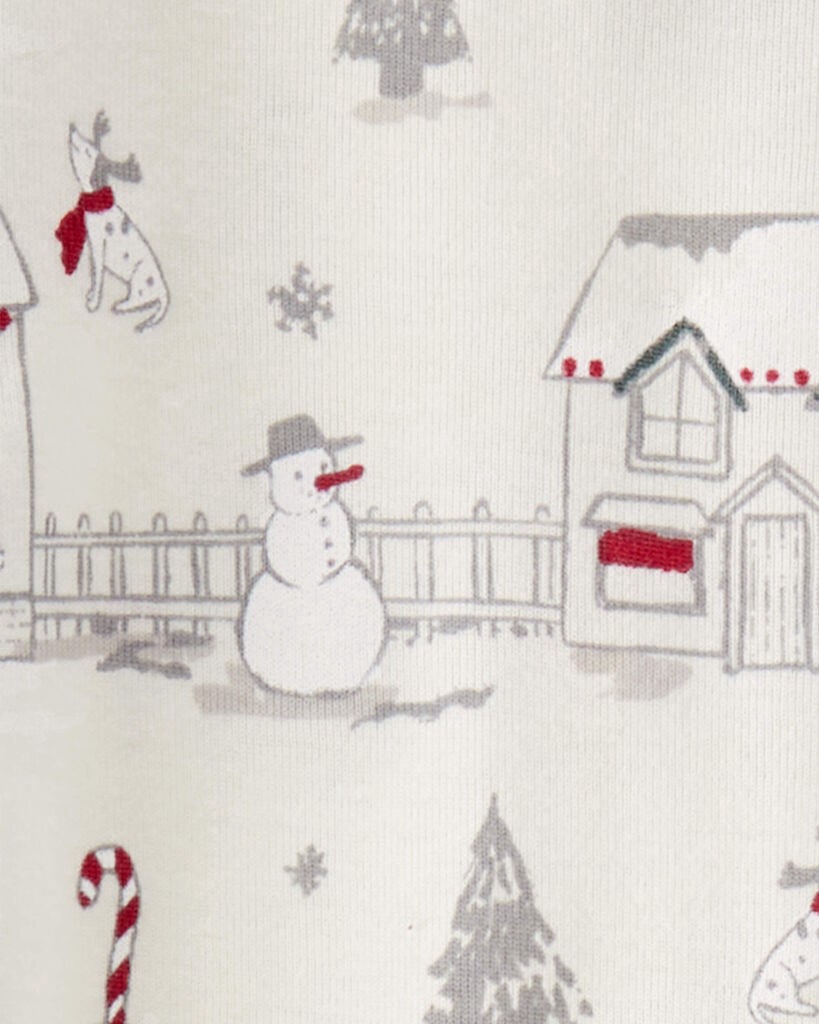 slide 2 of 3, Littleplanet Toddler Organic Cotton Pajamas Set in Winter Village Print Winter Village 2T, 1 ct