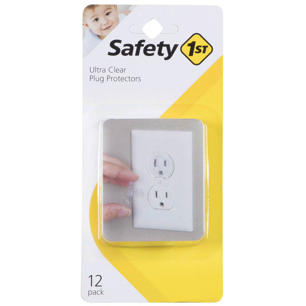 slide 1 of 1, Safety 1st Ultra Clear Plug Protectors, 12 ct