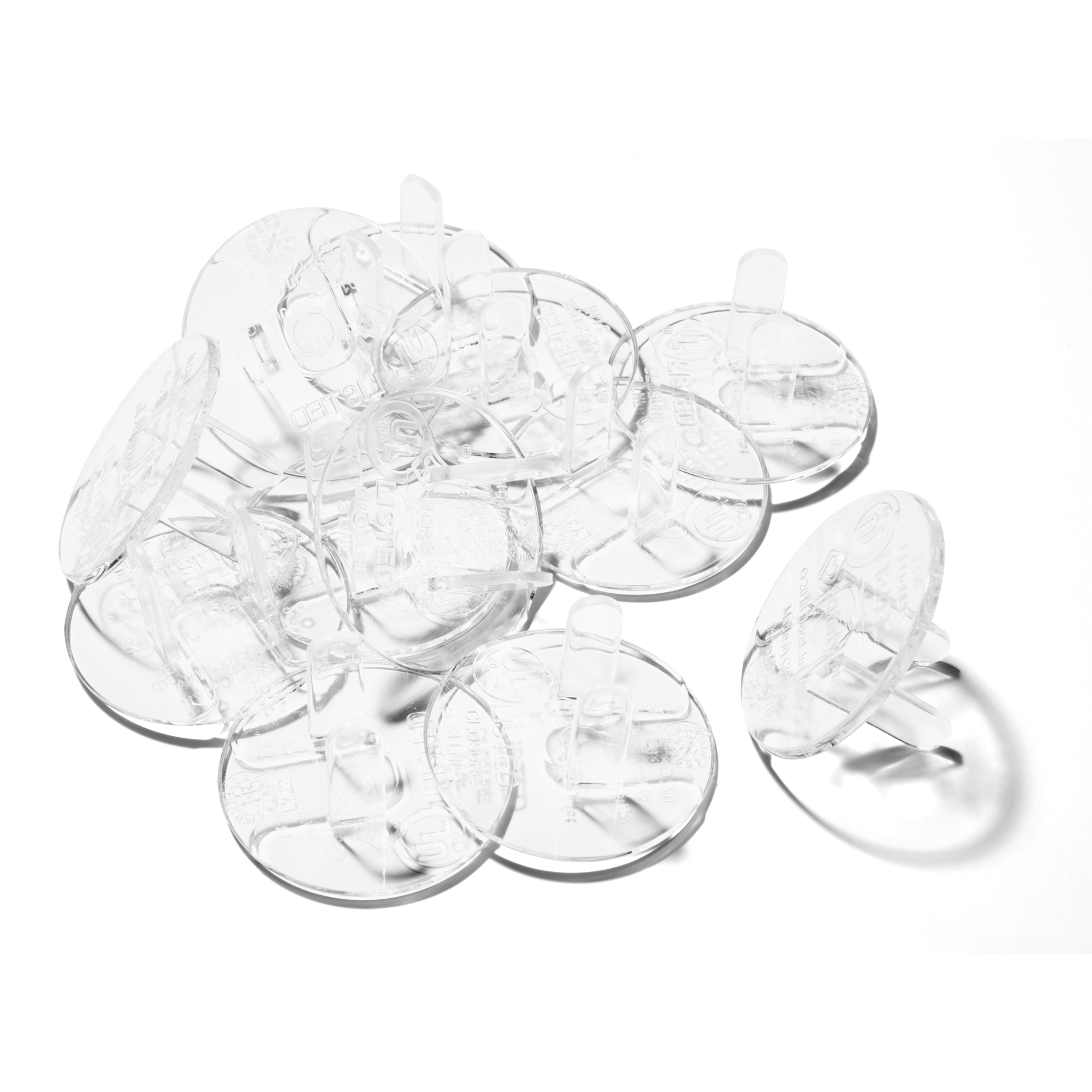 slide 1 of 9, Safety 1ˢᵗ Ultra Clear Plug Protectors (12pk),, 0.16 lb