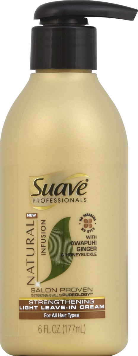 slide 2 of 3, Suave Professionals Natural Infusion Awapuhi Ginger Strengthening Light Leave-in Cream, 6 oz