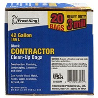 slide 2 of 5, Frost King3 mil Contractor Clean-up Bags, Black, 20 ct