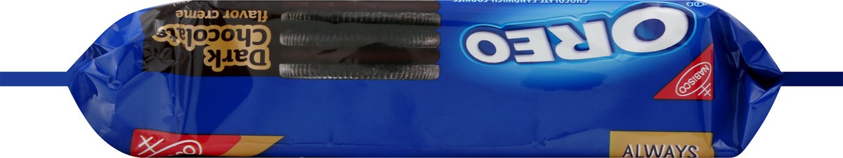 slide 10 of 10, OREO Chocolate Sandwich Cookies, Dark Chocolate Flavored Creme, 1 Resealable 12.2 oz Pack, 0.8 lb