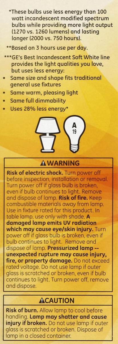 slide 4 of 5, GE Light Bulbs 4 ea, 4 ct