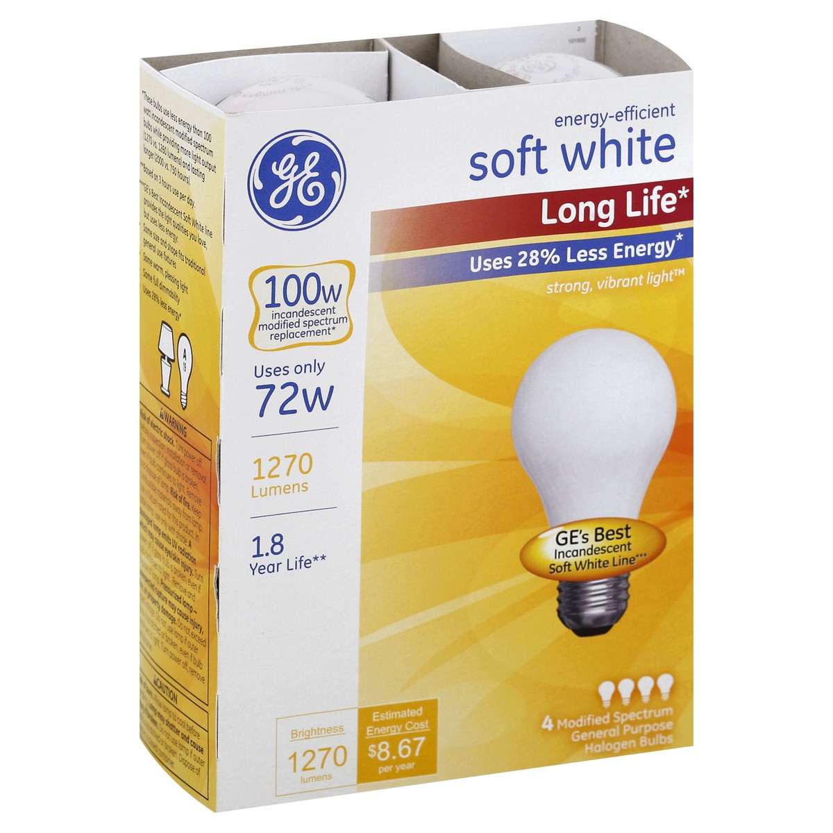 slide 5 of 5, GE Light Bulbs 4 ea, 4 ct