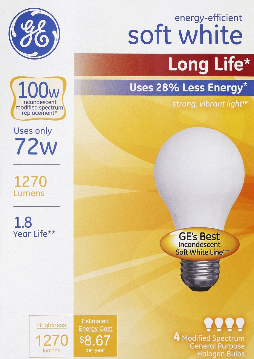 slide 1 of 5, GE Light Bulbs 4 ea, 4 ct