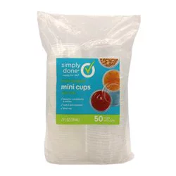 Simply Done 2 fl oz Multi-Purpose Mini Cups with Lids, 50 ct
