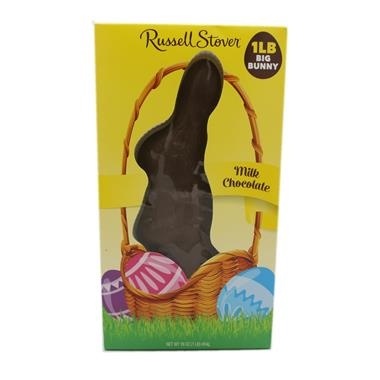 slide 1 of 1, Russell Stover Solid Milk Chocolate Flatback Rabbit, 16 oz