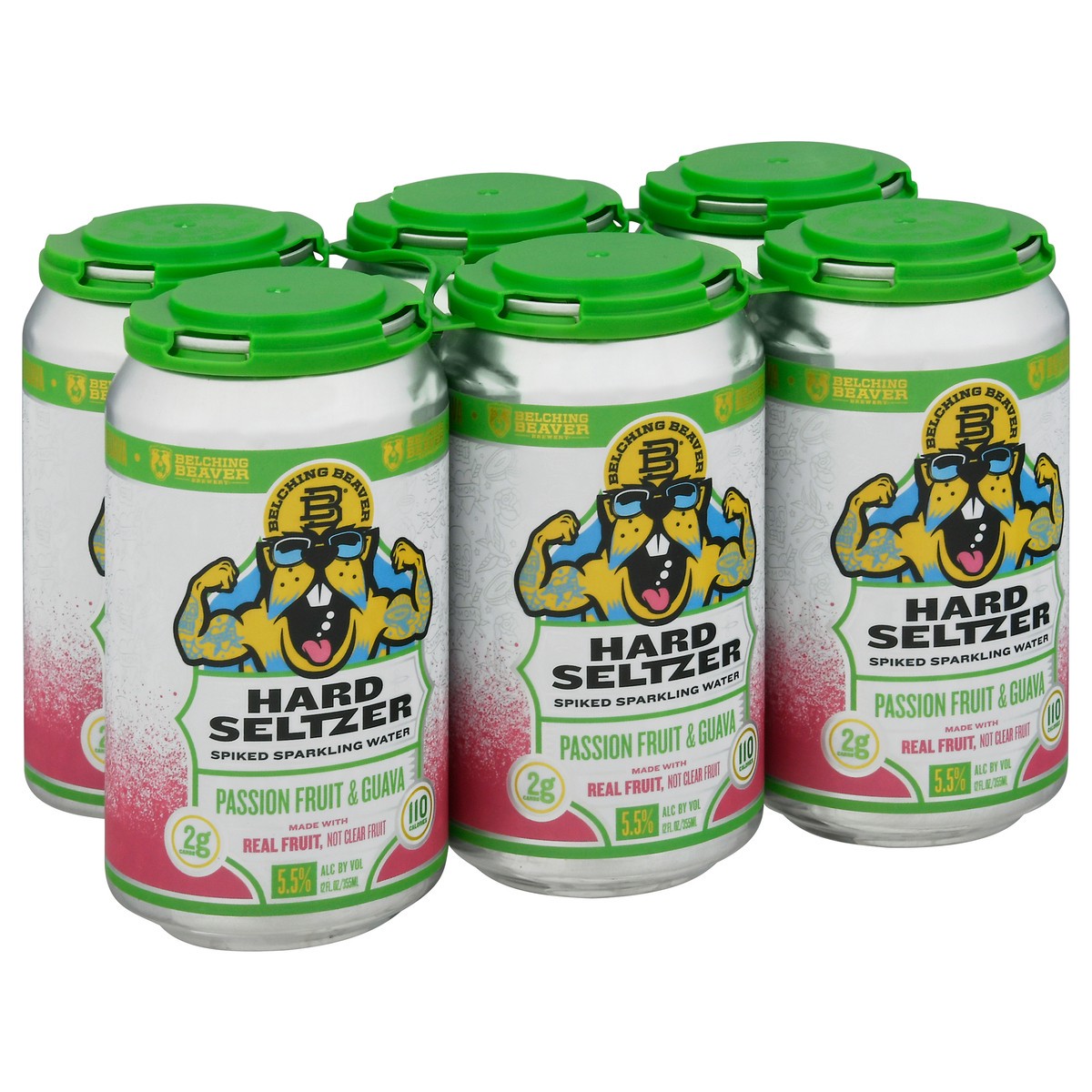 slide 2 of 12, Belching Beaver Brewery Passion Fruit & Guava Hard Seltzer 6 - 12 fl oz Cans, 6 ct