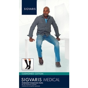 slide 1 of 1, Sigvaris Men's Cushioned Cotton 360 Calf Firm Compreion - Medium Long White, 1 ct