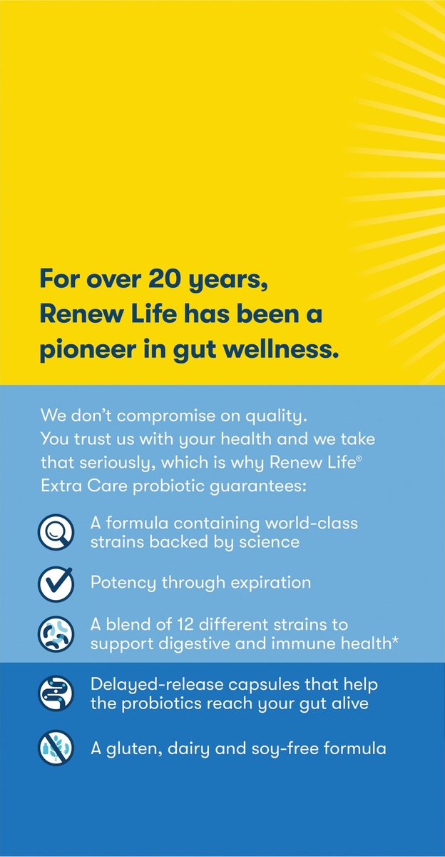 slide 5 of 8, Renew Life Extra Care Ultimate Flora Daily Probiotic, 30 ct