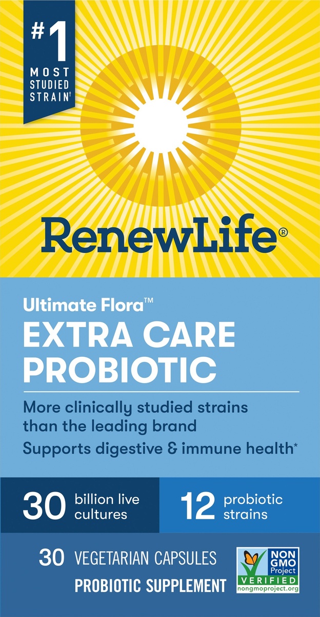 slide 7 of 8, Renew Life Extra Care Ultimate Flora Daily Probiotic, 30 ct