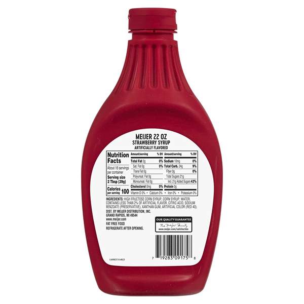 slide 4 of 5, Meijer Strawberry Syrup - 22 oz, 22 oz