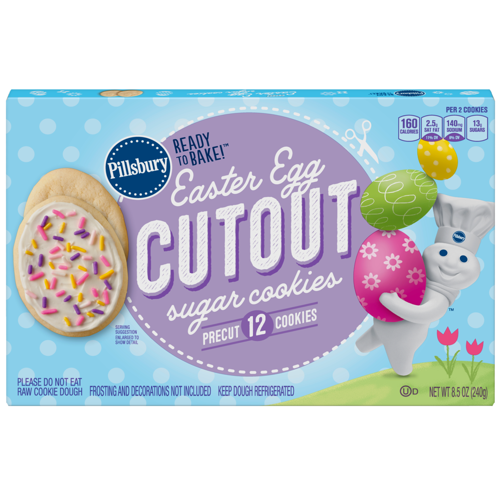 slide 1 of 6, Pillsbury Ready to Bake! Easter Egg Cutout Sugar Cookies Box, 12 ct; 8.5 oz