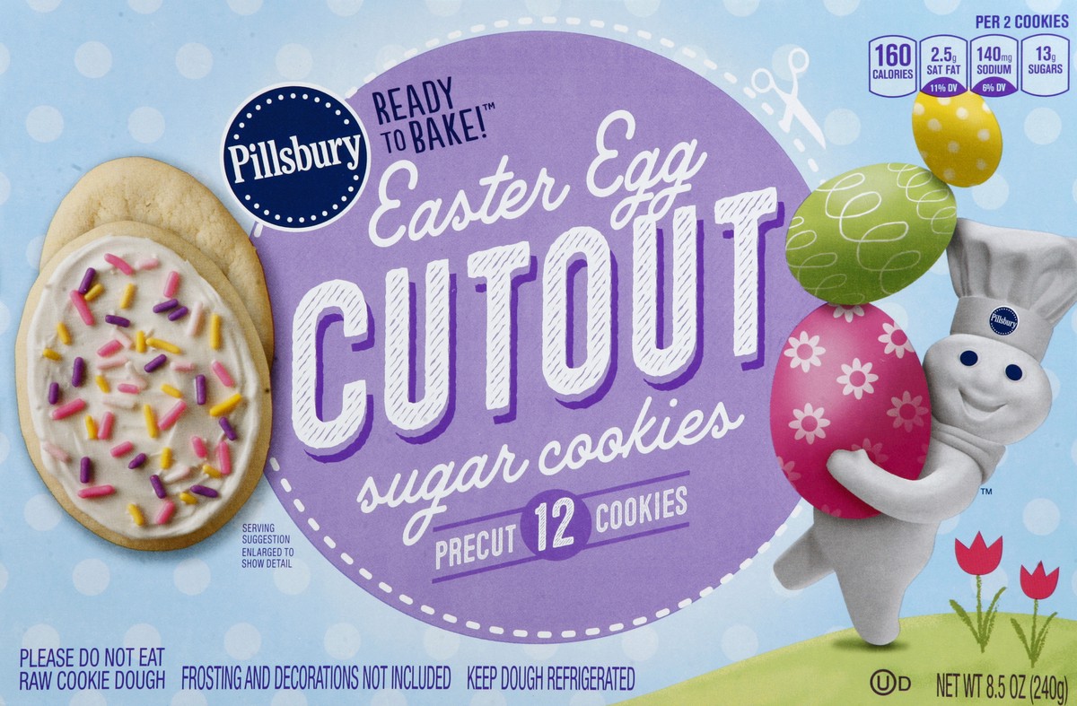 slide 2 of 6, Pillsbury Ready to Bake! Easter Egg Cutout Sugar Cookies Box, 12 ct; 8.5 oz