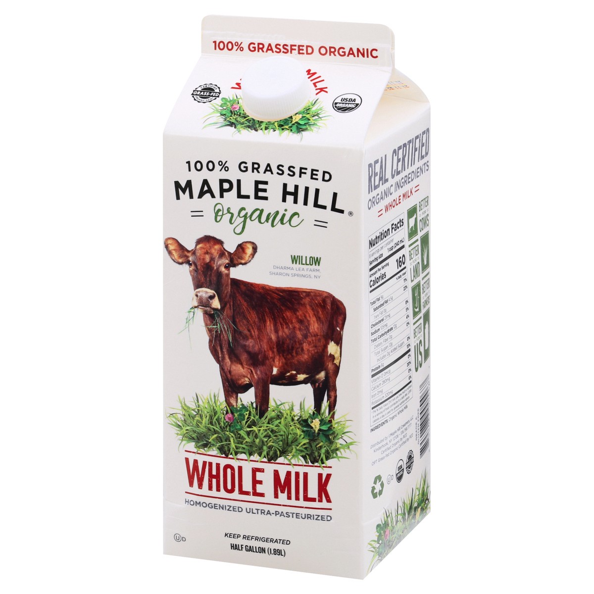 slide 5 of 9, Maple Hill Organic Whole Milk 0.5 gal, 64 fl oz