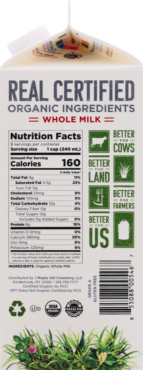 slide 3 of 9, Maple Hill Organic Whole Milk 0.5 gal, 64 fl oz