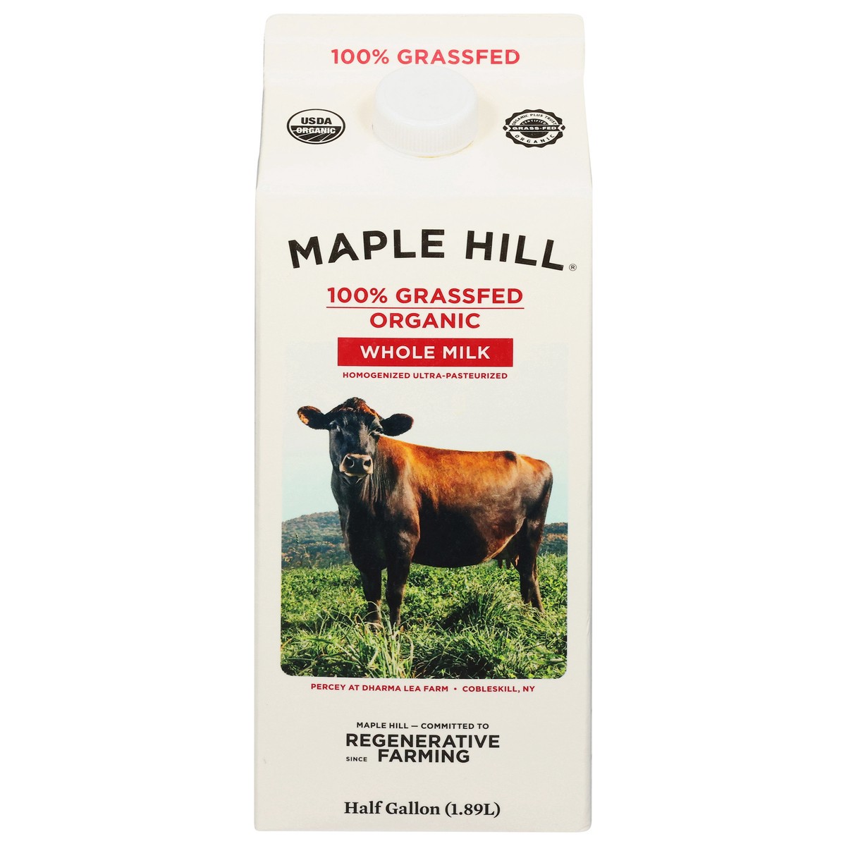 slide 1 of 9, Maple Hill Organic Whole Milk 0.5 gal, 64 fl oz