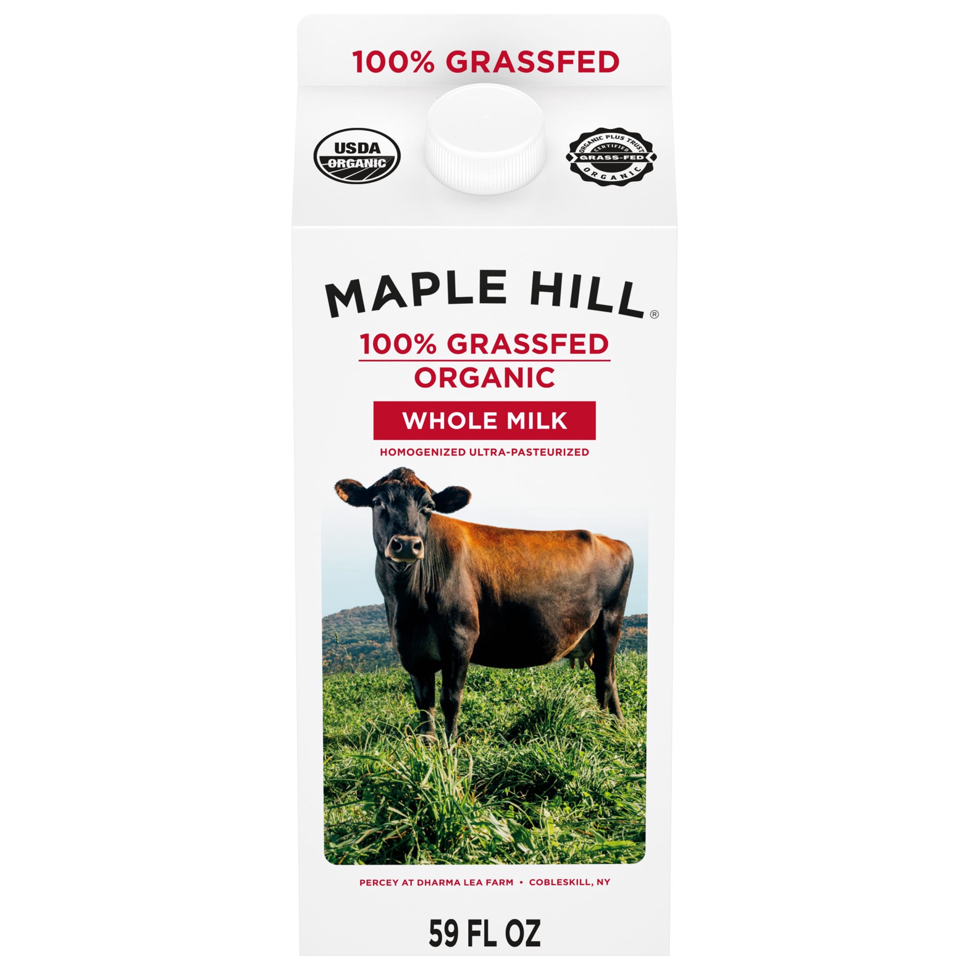 slide 1 of 9, Maple Hill Organic Whole Milk 0.5 gal, 1/2 gal