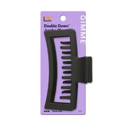 Gimme Beauty Claw Clips Thick Rectangle XL Double Teeth Black 1 Ct