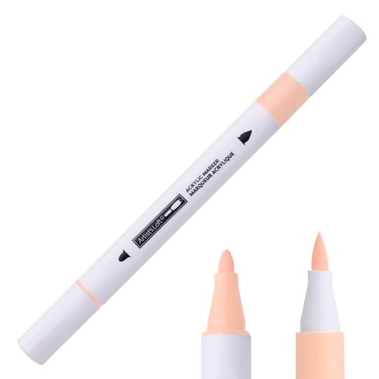 slide 1 of 3, Artists Loft 168 Honey Peach Bullet/Brush Dual Tip Acrylic Marker By Artist's Loft, bullet/brush