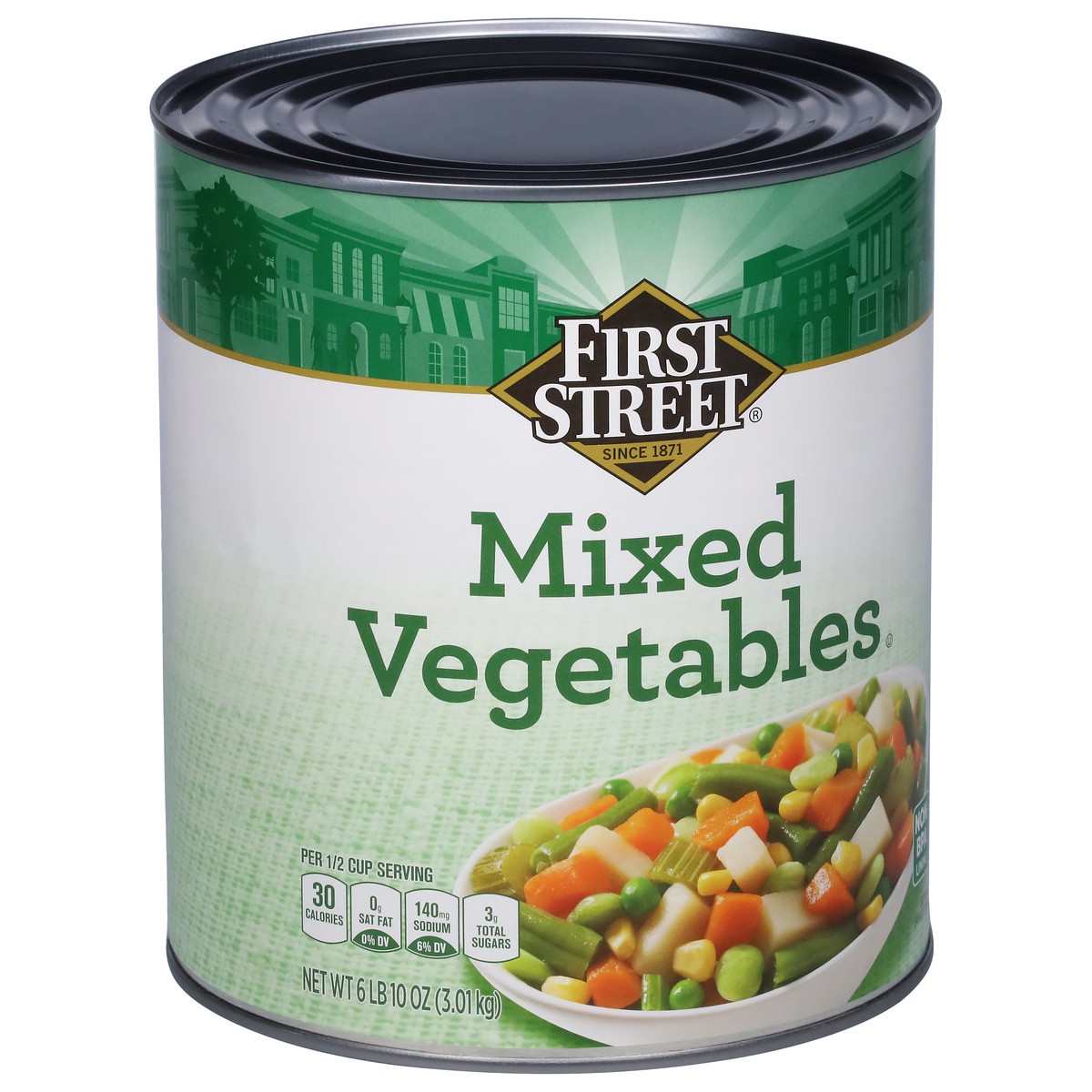 slide 11 of 13, Cb22 First Street Mixed Vegetables, 105 oz