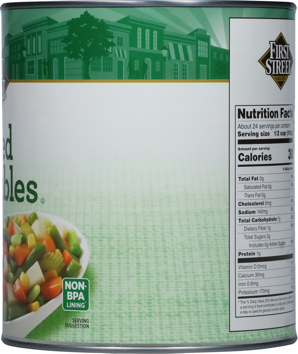 slide 10 of 13, Cb22 First Street Mixed Vegetables, 105 oz