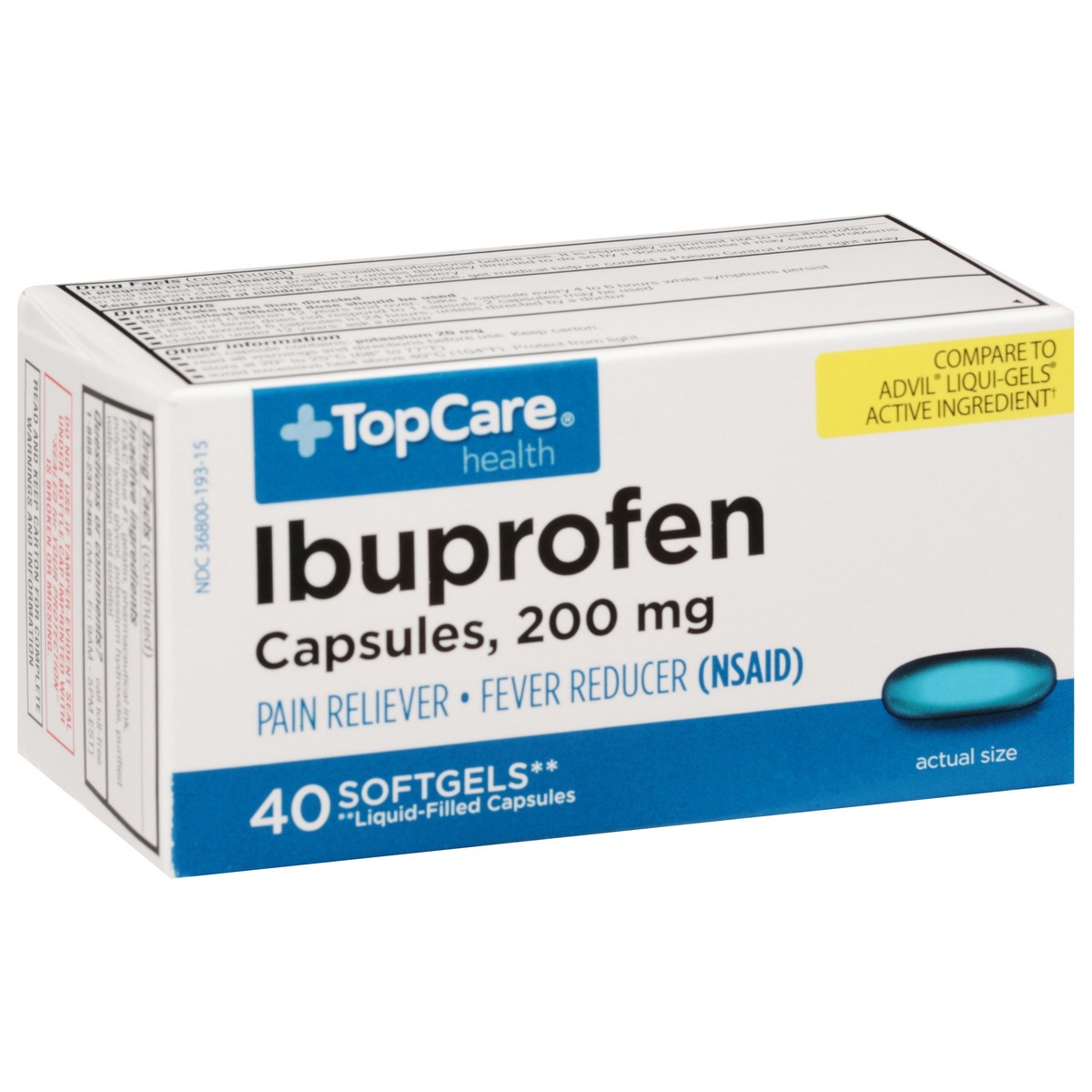 slide 2 of 9, TopCare Ibuprofen Softgel, 40 ct