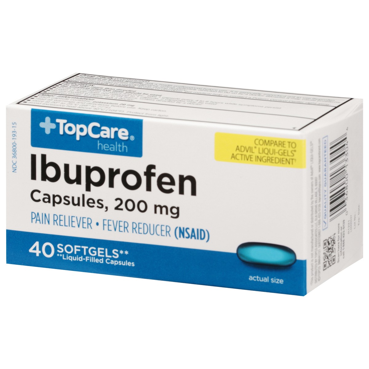 slide 3 of 9, TopCare Ibuprofen Softgel, 40 ct