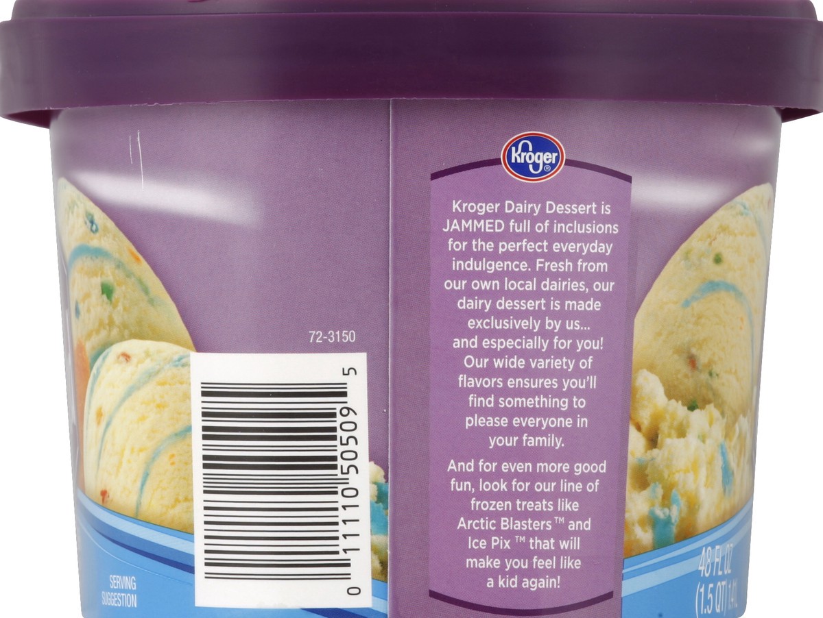 slide 5 of 6, Kroger Deluxe Jammed Birthday Bash Ice Cream, 1.5 qt