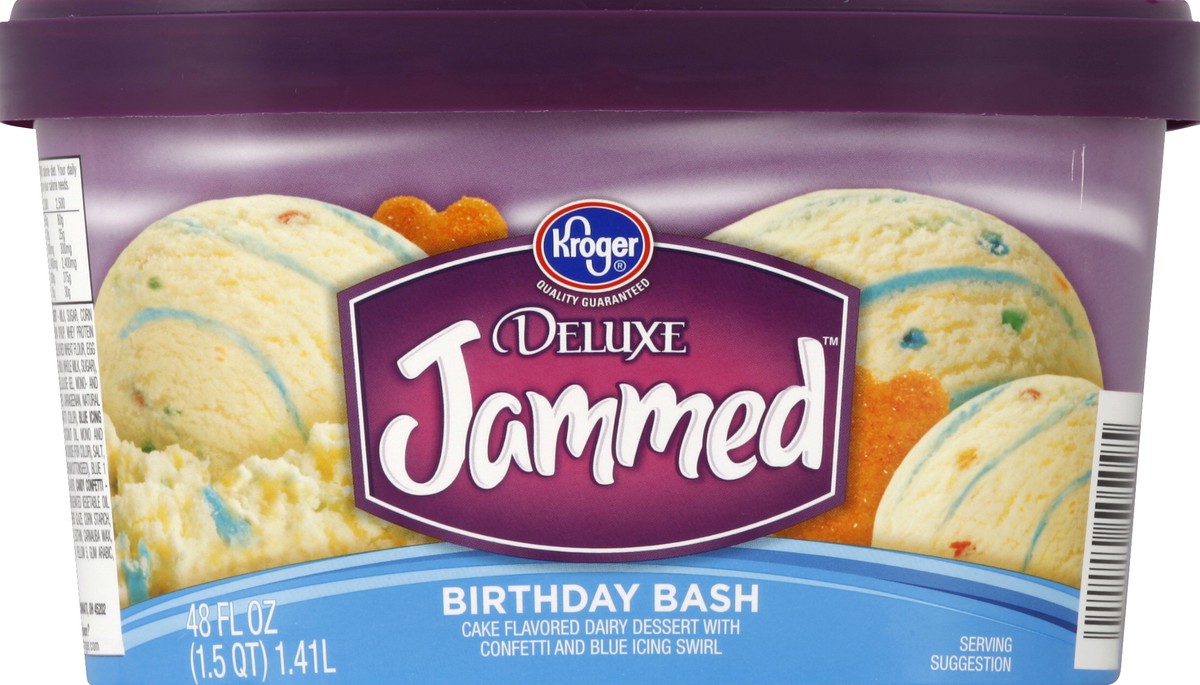 slide 3 of 6, Kroger Deluxe Jammed Birthday Bash Ice Cream, 1.5 qt