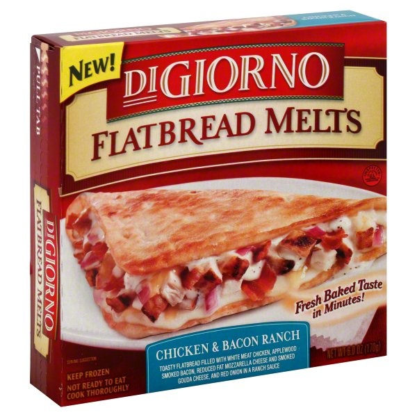 slide 1 of 1, DiGiorno Flatbread Melts Chicken Bac Ran, 6 oz