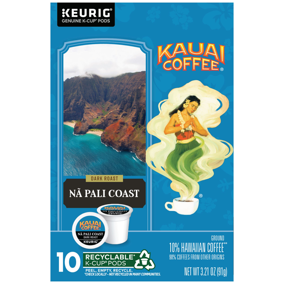 slide 17 of 21, Kauai Coffee Single Serve Coffee Dark Roast 10Ct, 10 ct