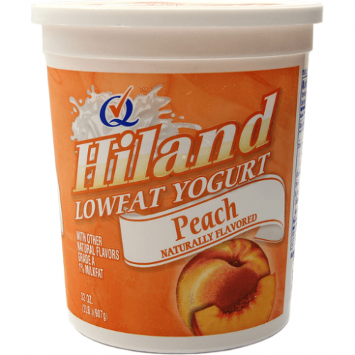 slide 1 of 1, Hiland Dairy Peach Yogurt, 32 oz