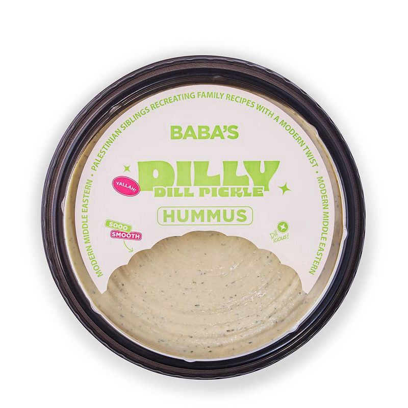 slide 1 of 8, Baba's Hummus Dill Pickle Hummus, 10 oz