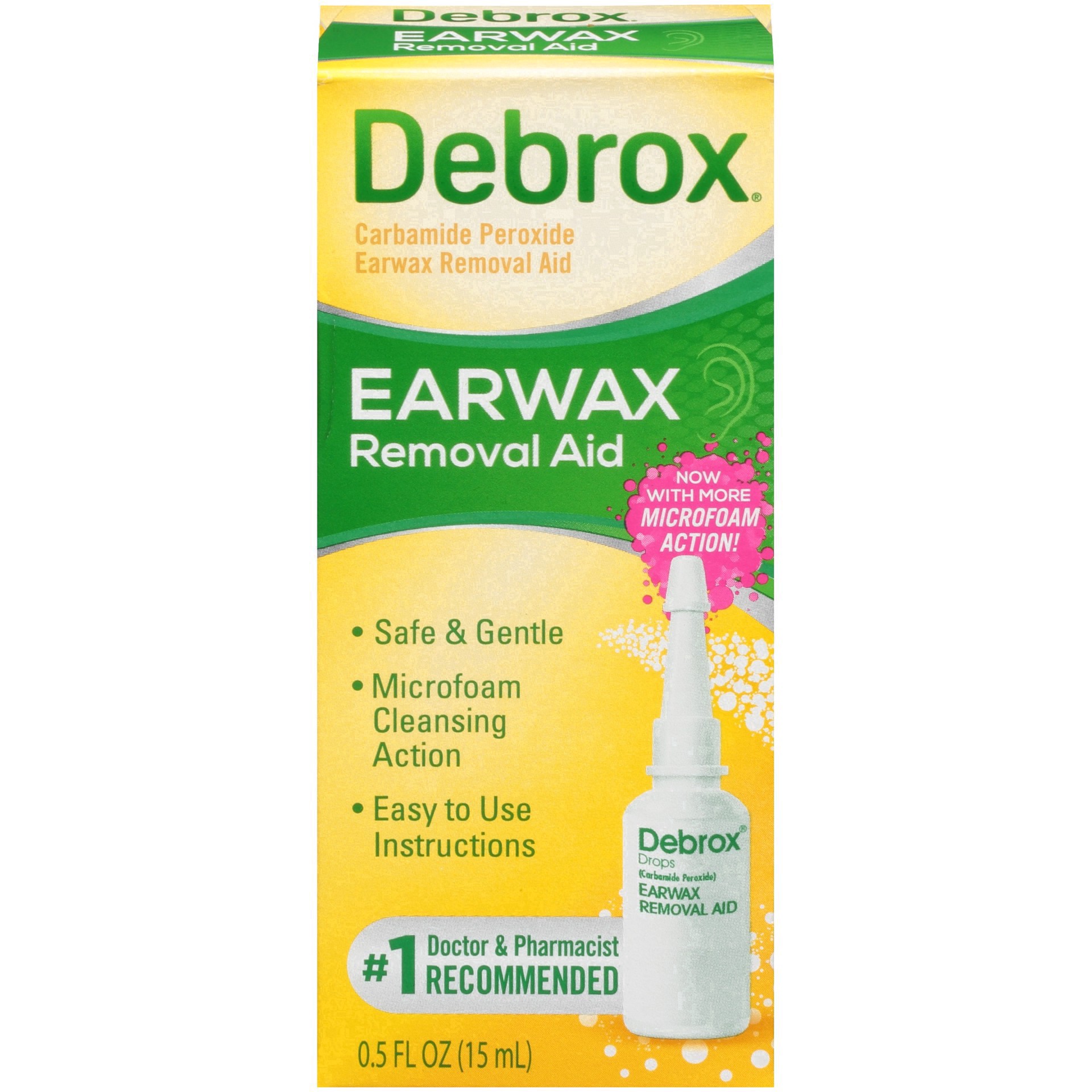 slide 15 of 93, Debrox Ear Wax Removal Drops, Gentle Microfoam Ear Wax Remover, 0.5 Fl Oz, 0.50 fl oz