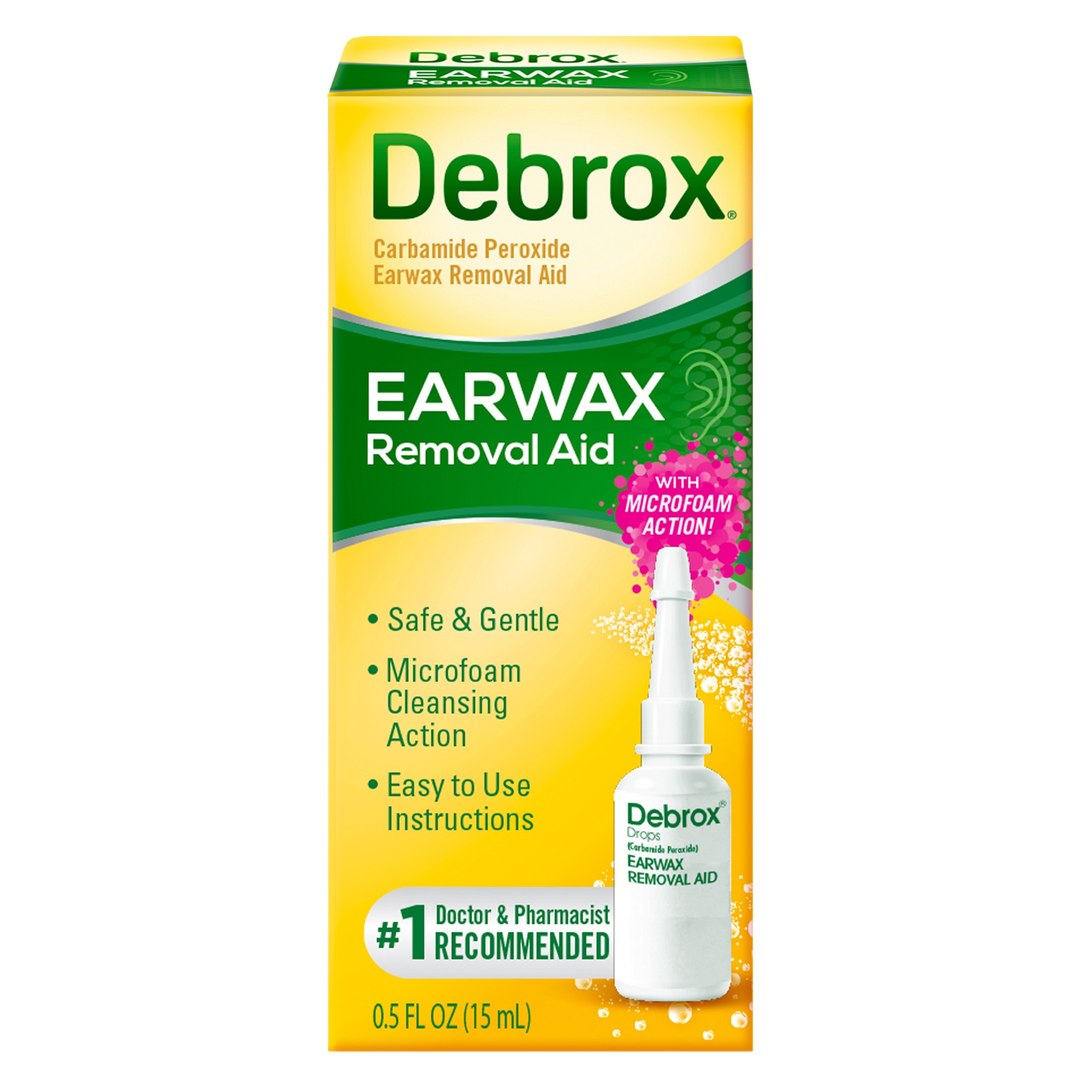 slide 1 of 93, Debrox Ear Wax Removal Drops, Gentle Microfoam Ear Wax Remover, 0.5 Fl Oz, 0.50 fl oz