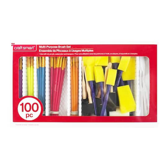 slide 1 of 5, Multi-Purpose 100 Piece Brush Set By Craft Smart, 100 ct