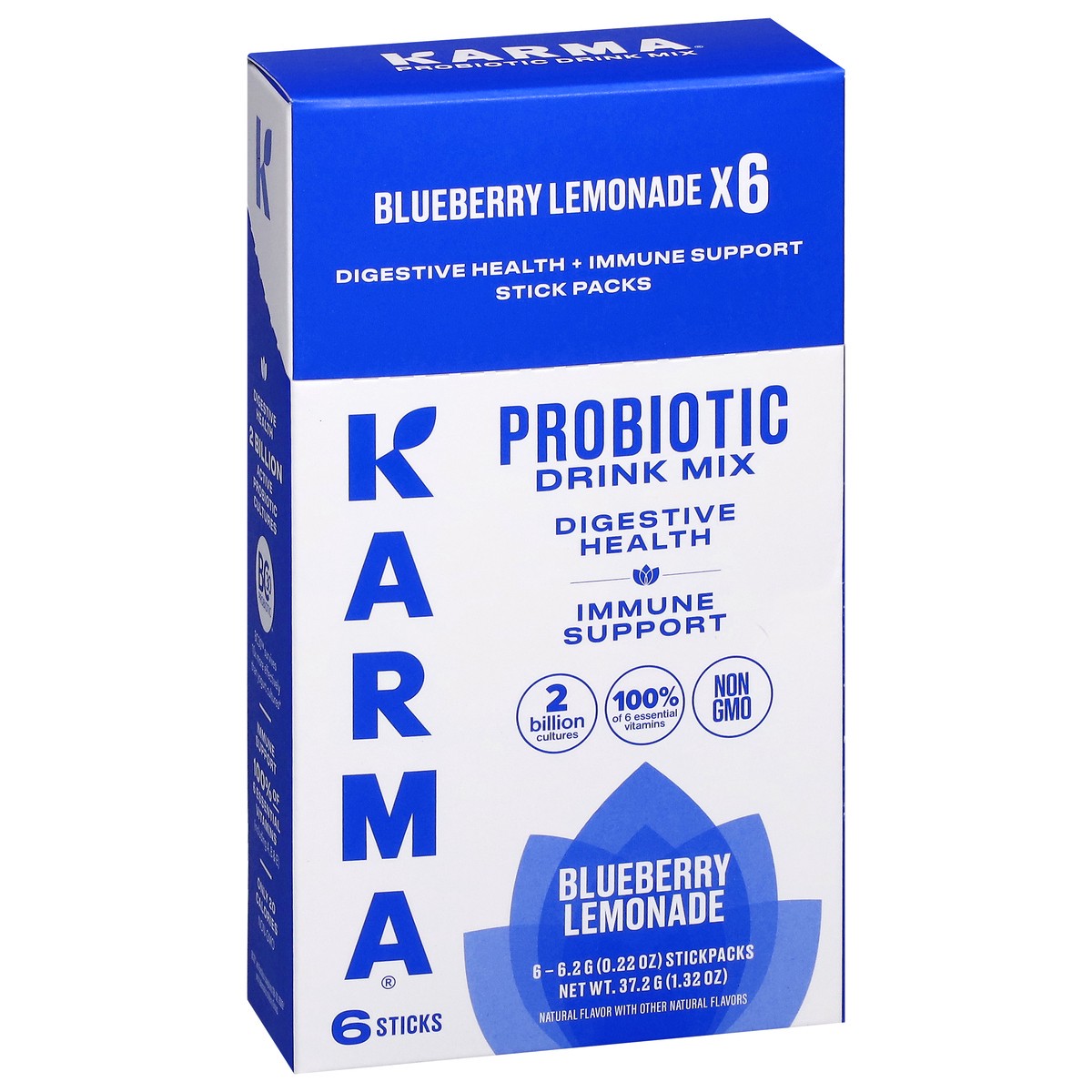 slide 3 of 4, Karma Probiotic Blueberry Lemonade Drink Mix 6 - 0.22 oz Sticks, 6 ct