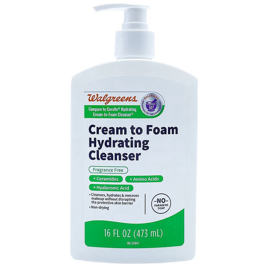 slide 1 of 5, Walgreens Cream to Foam Hydrating Cleanser, 16 fl oz