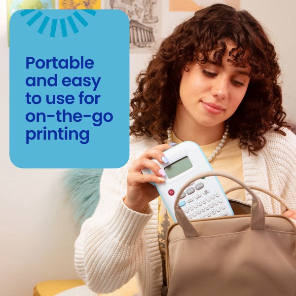 slide 7 of 10, Brother P-touch Personal Handheld Label Maker (PT-N10), Prints on P-touch Btag ~½"" (12mm) Label Tapes, 1 ct