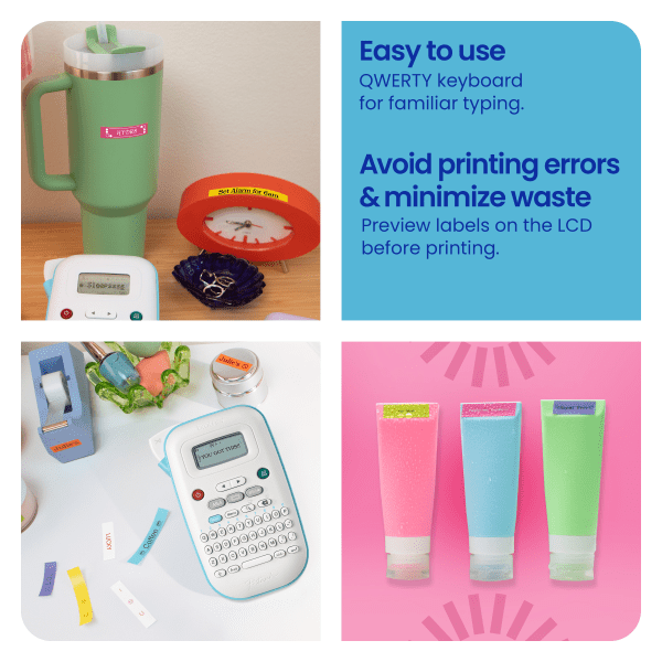 slide 10 of 10, Brother P-touch Personal Handheld Label Maker (PT-N10), Prints on P-touch Btag ~½"" (12mm) Label Tapes, 1 ct