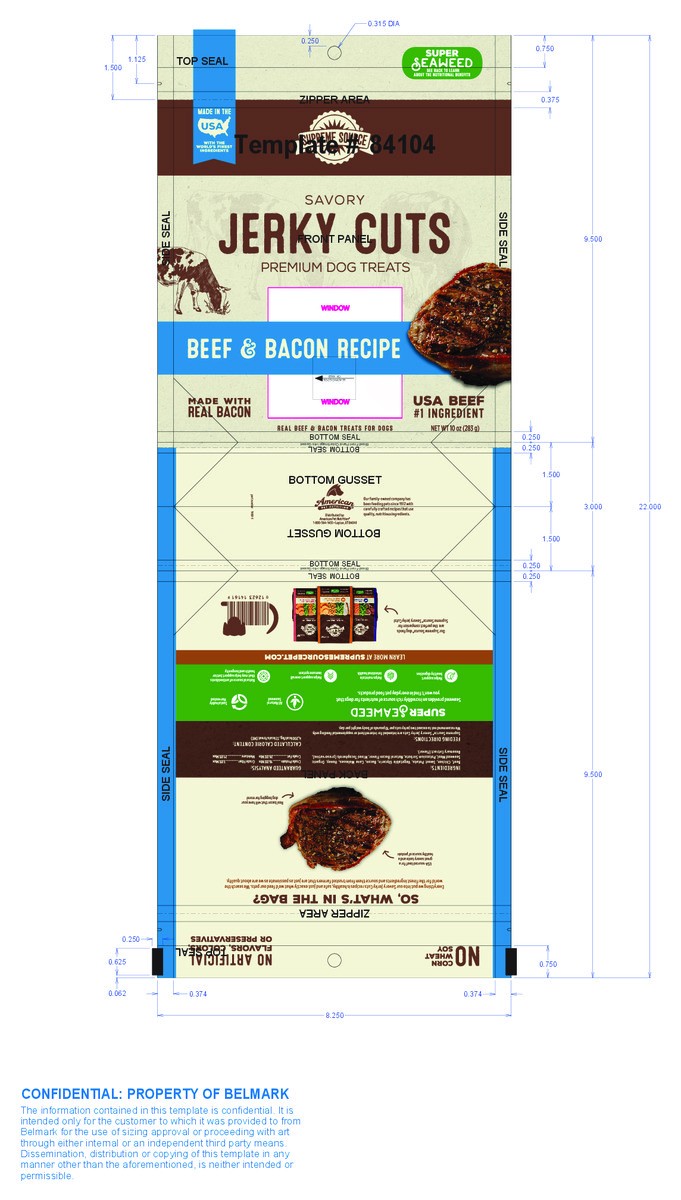 slide 8 of 8, Supreme Source Savory Jerky Cuts Beef & Bacon Recipe ?10 oz, 10 oz