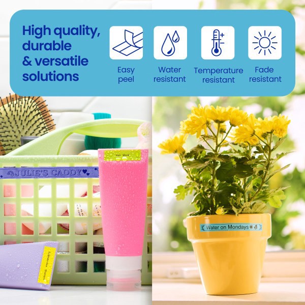 slide 7 of 10, Brother P-touch Btag Label Tape, BTAG3M01, 0.47 in by 13.1 ft , White on Clear, Black on White, White on Black, 3-Pack, 1 ct