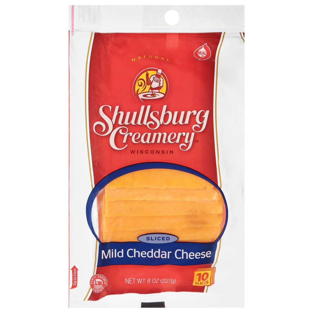 slide 1 of 4, Shullsburg Creamery Sliced Cheese Mild Cheddar - 8 oz, 8 oz