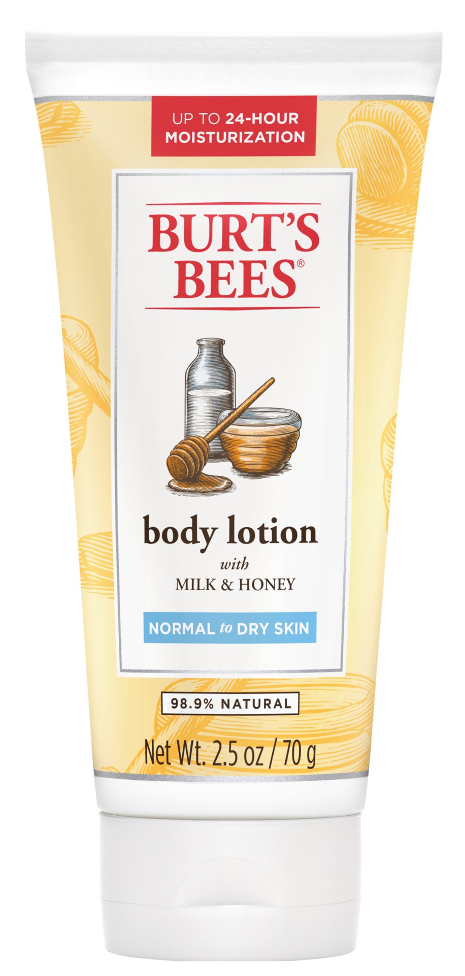 slide 1 of 1, Burt's Bees Milk & Honey Body Lotion, Normal to Dry Skin - 2.5 Ounce Bottle, 2.5 oz