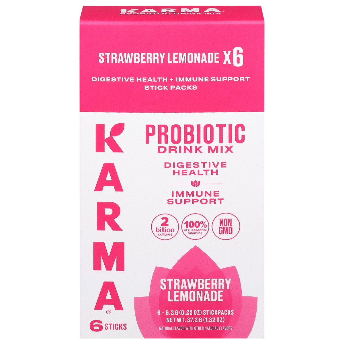 slide 3 of 4, Karma Probiotic Strawberry Lemonade Drink Mix 6 - 0.22 oz Sticks, 6 ct