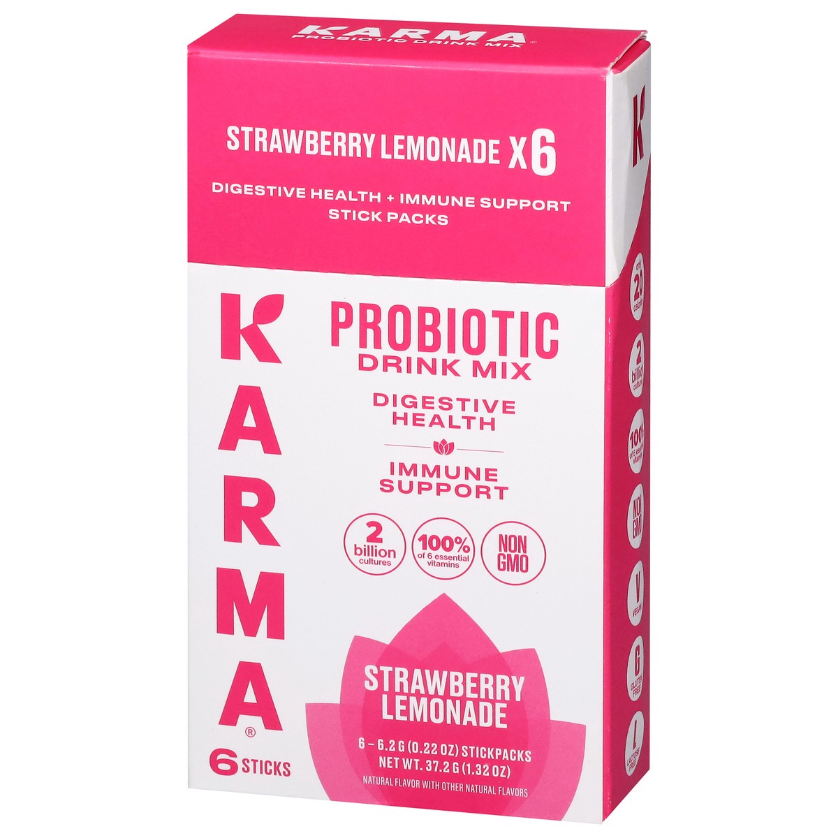 slide 2 of 4, Karma Probiotic Strawberry Lemonade Drink Mix 6 - 0.22 oz Sticks, 6 ct
